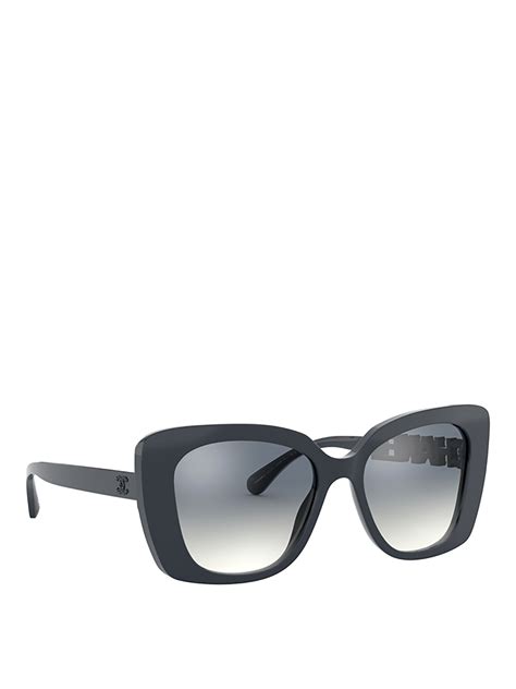 chanel side logo black acetate butterfly sunglasses|Butterfly Sunglasses .